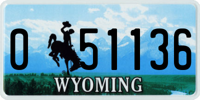 WY license plate 051136