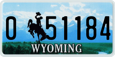 WY license plate 051184
