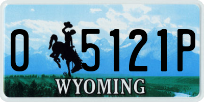 WY license plate 05121P