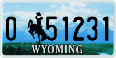 WY license plate 051231