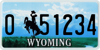 WY license plate 051234