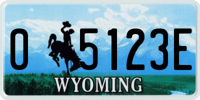 WY license plate 05123E