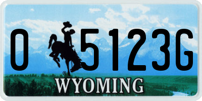 WY license plate 05123G