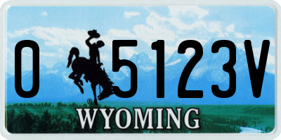 WY license plate 05123V
