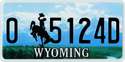 WY license plate 05124D