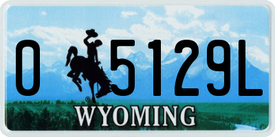 WY license plate 05129L