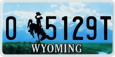 WY license plate 05129T