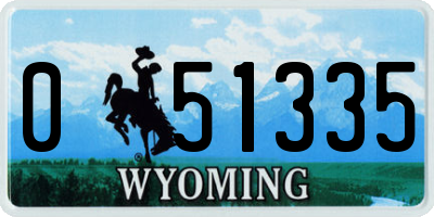 WY license plate 051335