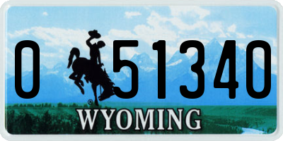 WY license plate 051340