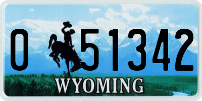WY license plate 051342