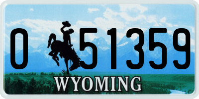 WY license plate 051359