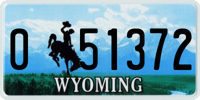 WY license plate 051372