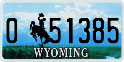 WY license plate 051385