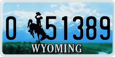 WY license plate 051389