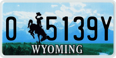 WY license plate 05139Y