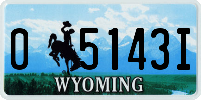 WY license plate 05143I