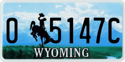 WY license plate 05147C