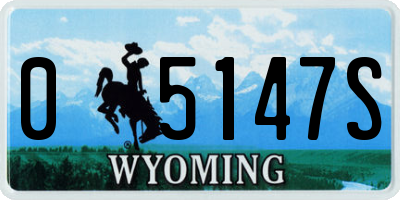 WY license plate 05147S