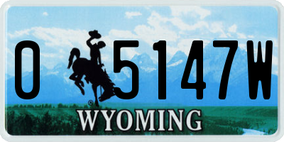 WY license plate 05147W