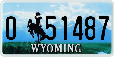 WY license plate 051487