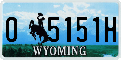 WY license plate 05151H