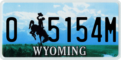 WY license plate 05154M