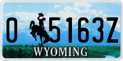 WY license plate 05163Z