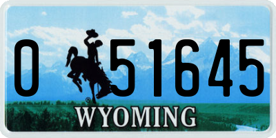 WY license plate 051645