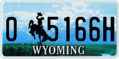 WY license plate 05166H