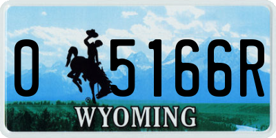 WY license plate 05166R