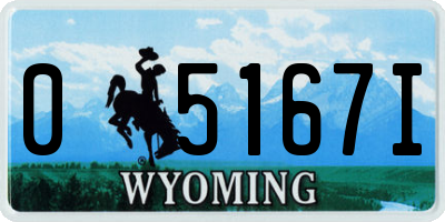 WY license plate 05167I