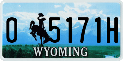 WY license plate 05171H