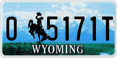 WY license plate 05171T