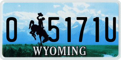 WY license plate 05171U