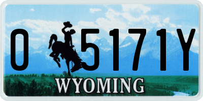 WY license plate 05171Y