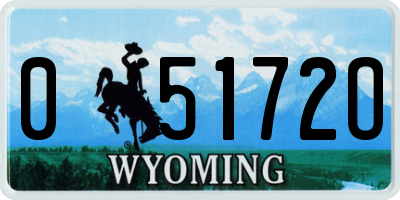 WY license plate 05172O