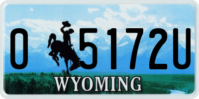 WY license plate 05172U