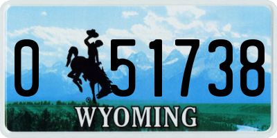 WY license plate 051738