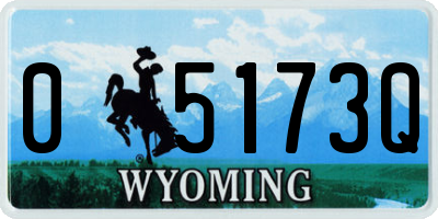 WY license plate 05173Q