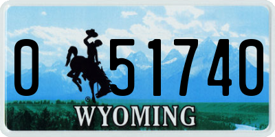 WY license plate 051740