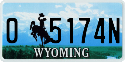 WY license plate 05174N