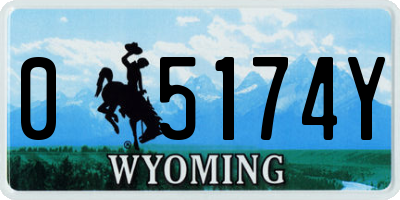 WY license plate 05174Y