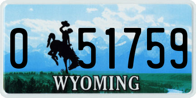 WY license plate 051759