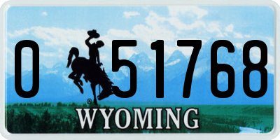 WY license plate 051768