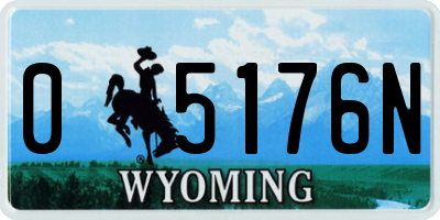 WY license plate 05176N