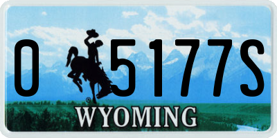 WY license plate 05177S
