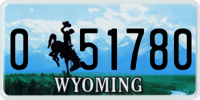 WY license plate 051780