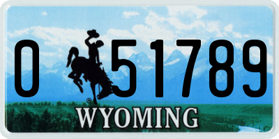 WY license plate 051789