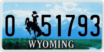WY license plate 051793