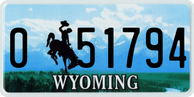 WY license plate 051794